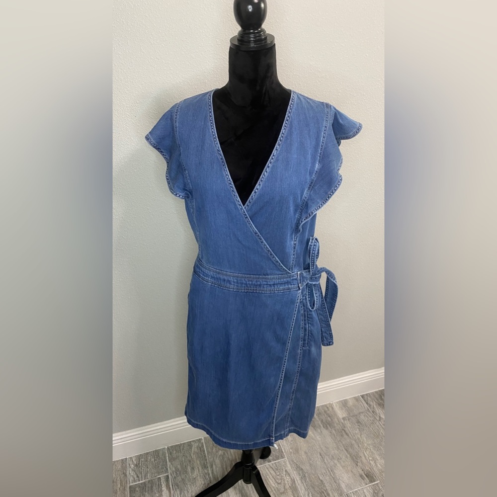White House Black Market Jean Faux Wrap Dress